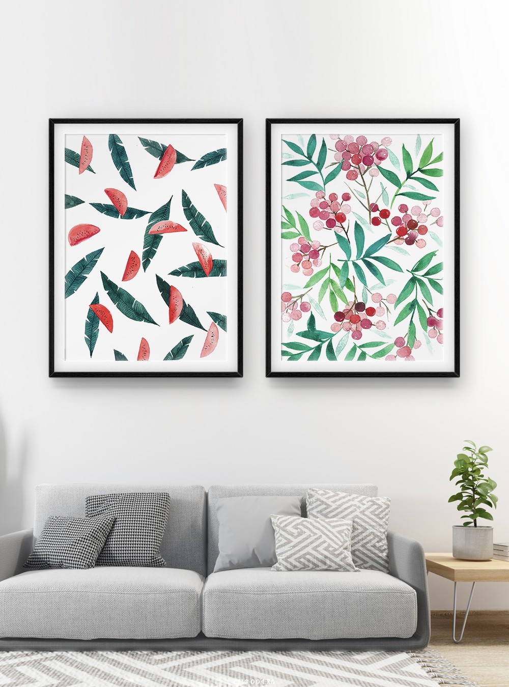 Hoa lá tranh vẽ CHL2-004-KG